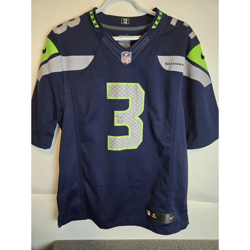 Russell‎ Wilson Seattle Seahawks On Field Jersey #3 Size Medium Stitched Numbers